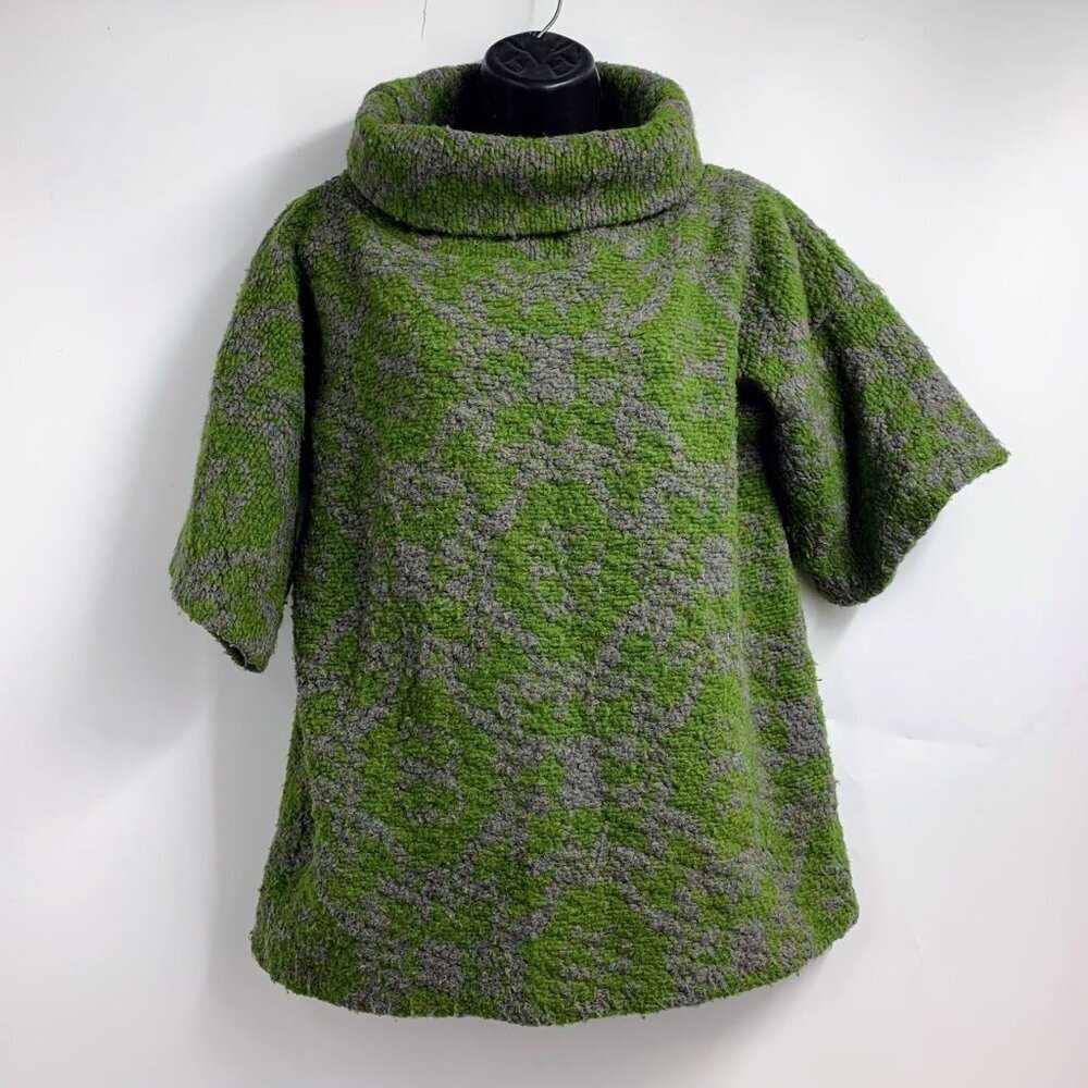 Garnish PDX Women's Wool Cowl Neck Floral‎ Lined Pullover Sweater Size XS